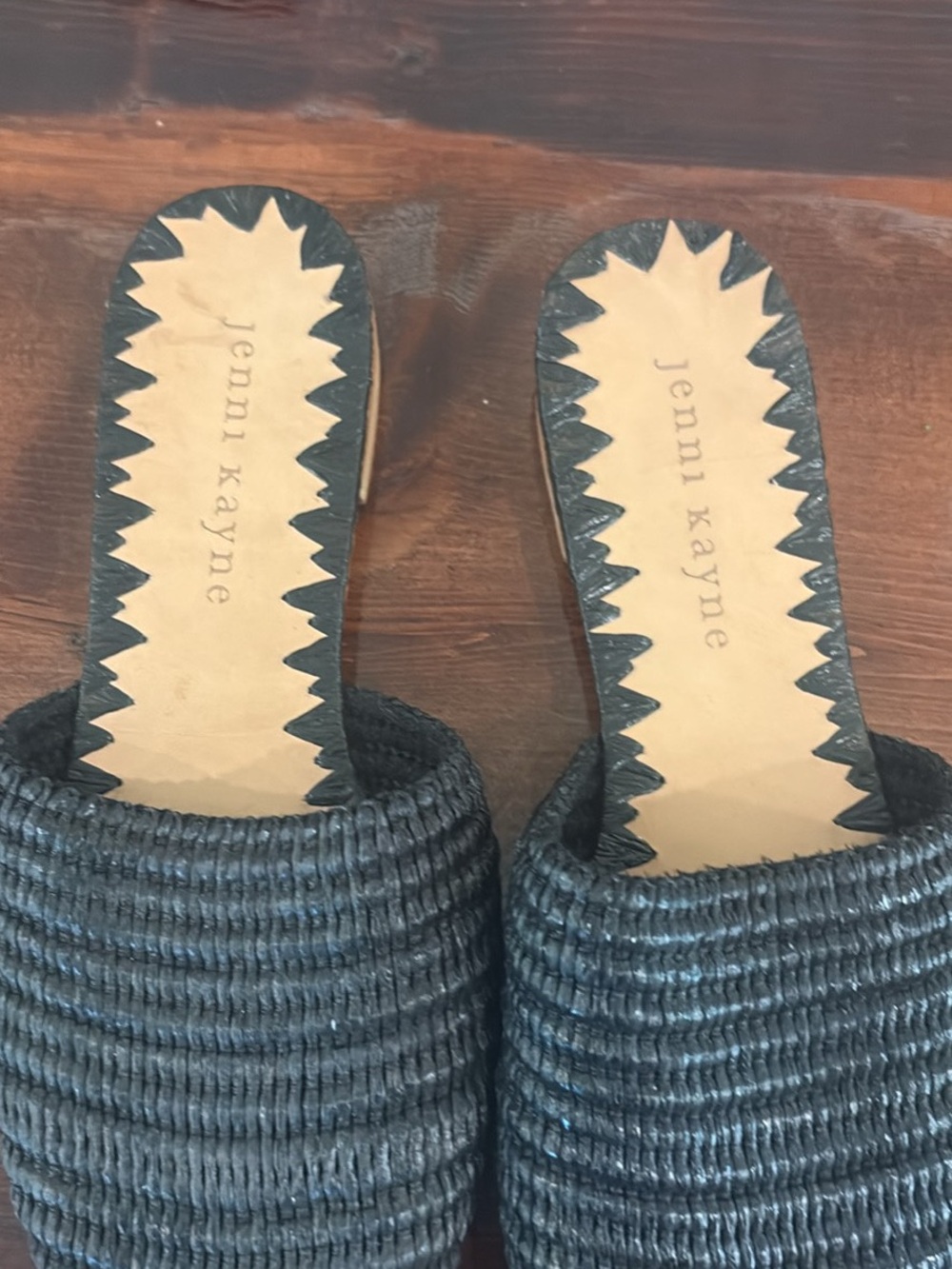 Jenni Kayne Black Woven Slide Sandals